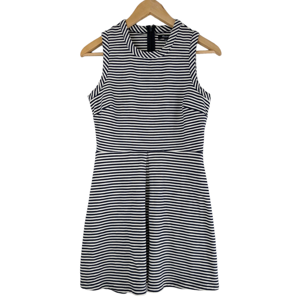 MADEWELL Afternoon Blue & White Striped Dress Size Small